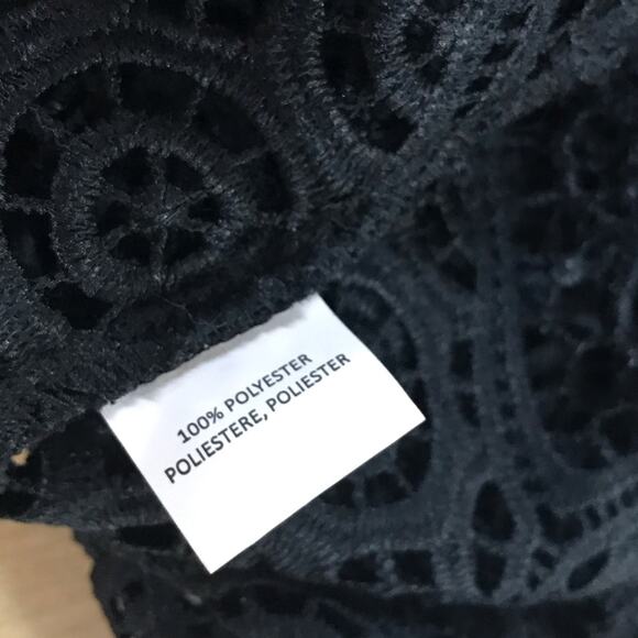 Deletta Black Crochet Boho Knit Top XS Petite NWT - Picture 8 of 8